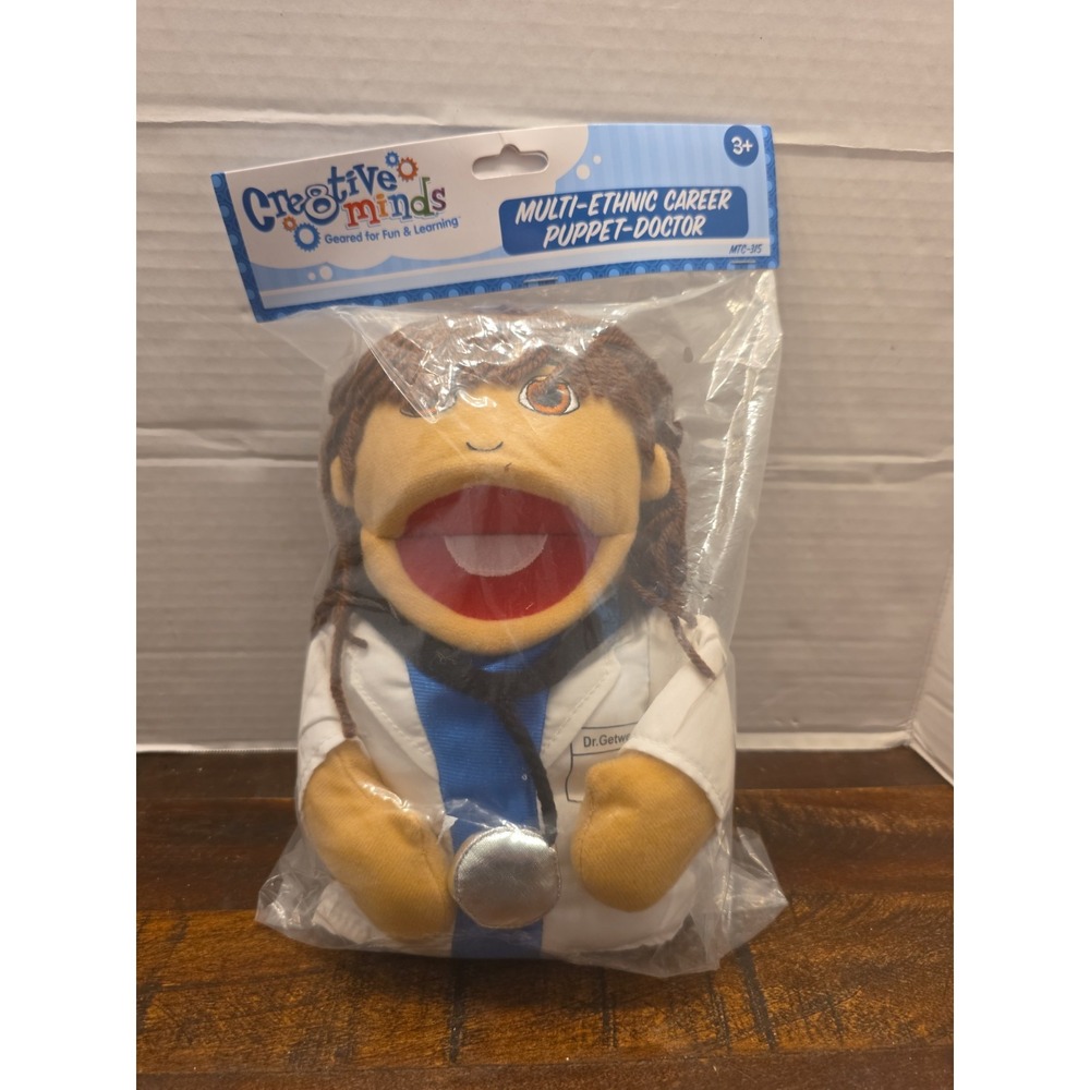 Creative Minds Multi-Ethnic Career Puppet Doctor Dr. Getwell Plush Hand MTC-315